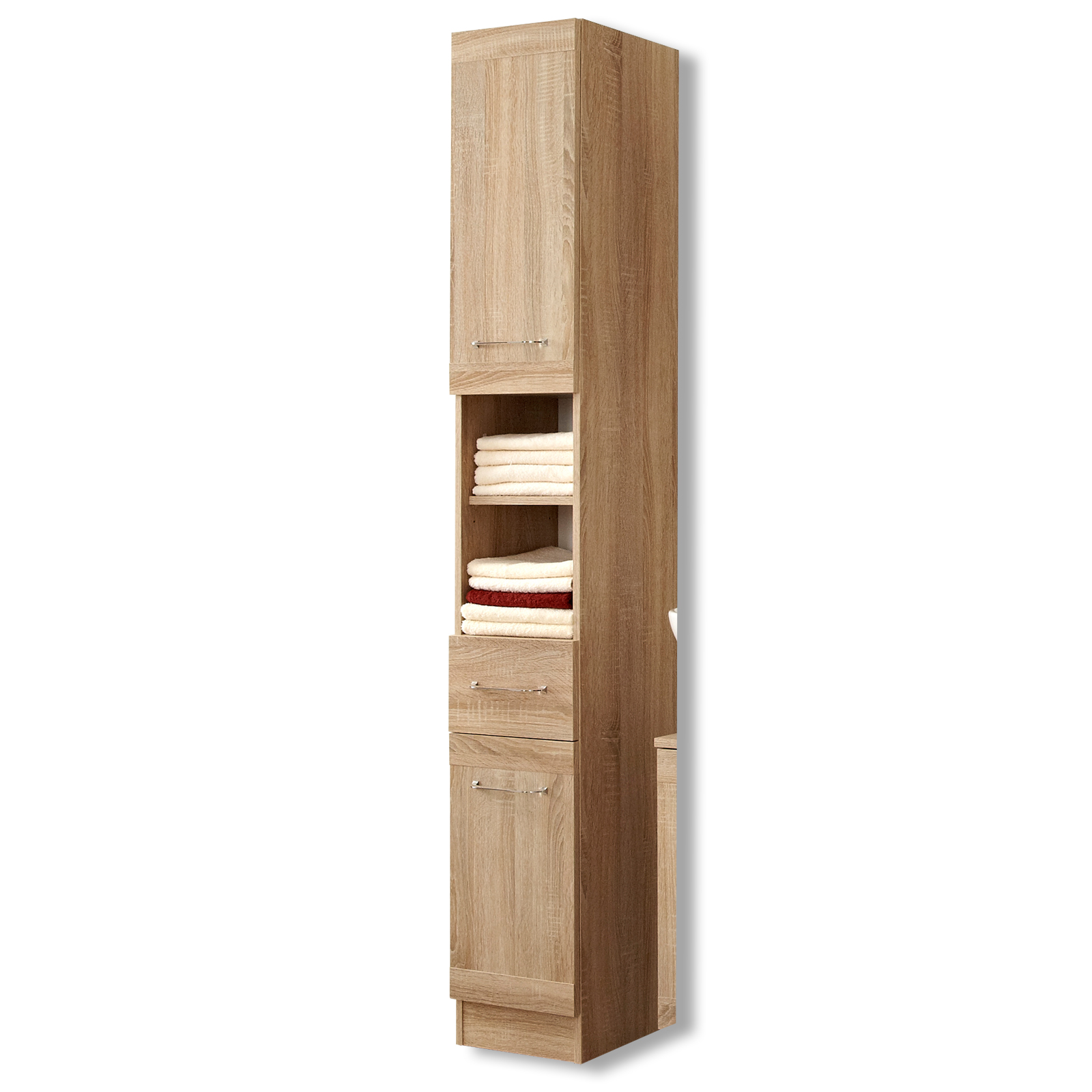Hochschrank - Eiche natur - 2 Türen - 30 cm breit