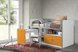 Funktions-Hochbett BONNY - weiß-orange - mit Schreibtisch - 90x200 cm