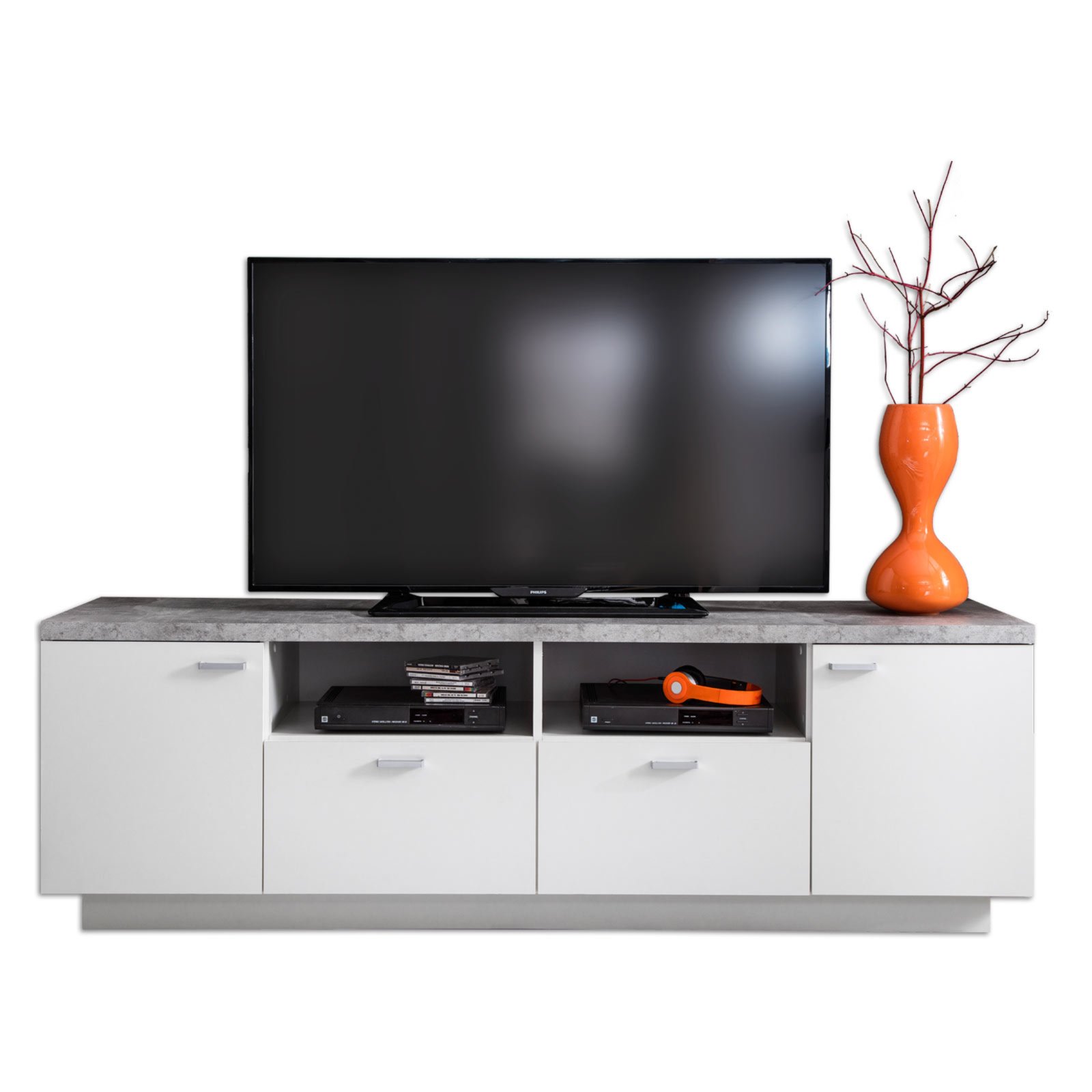 TV-Lowboard CENTER - weiß-Beton - 180 cm breit | Online ...