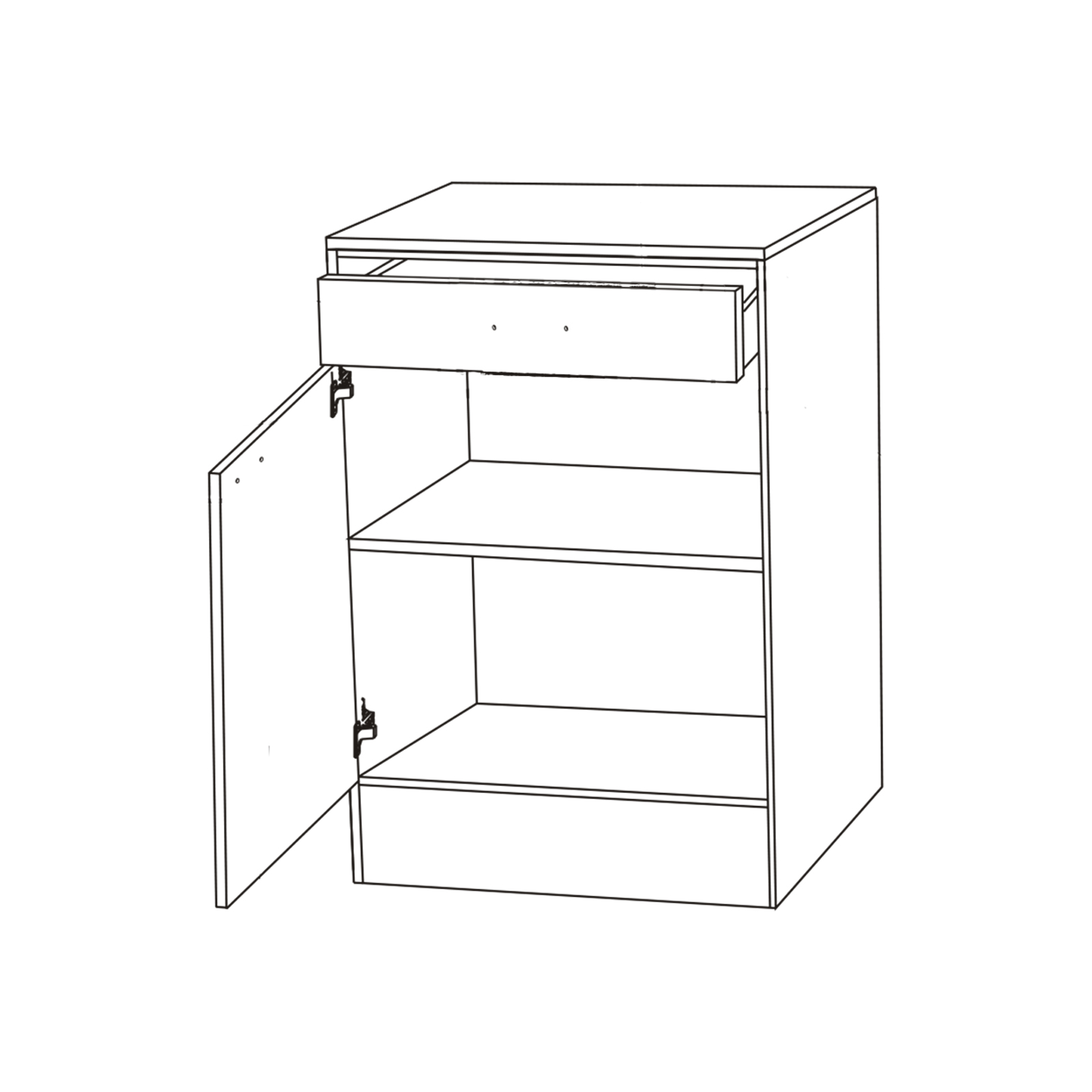 Unterschrank - Beton-weiß - 50 cm