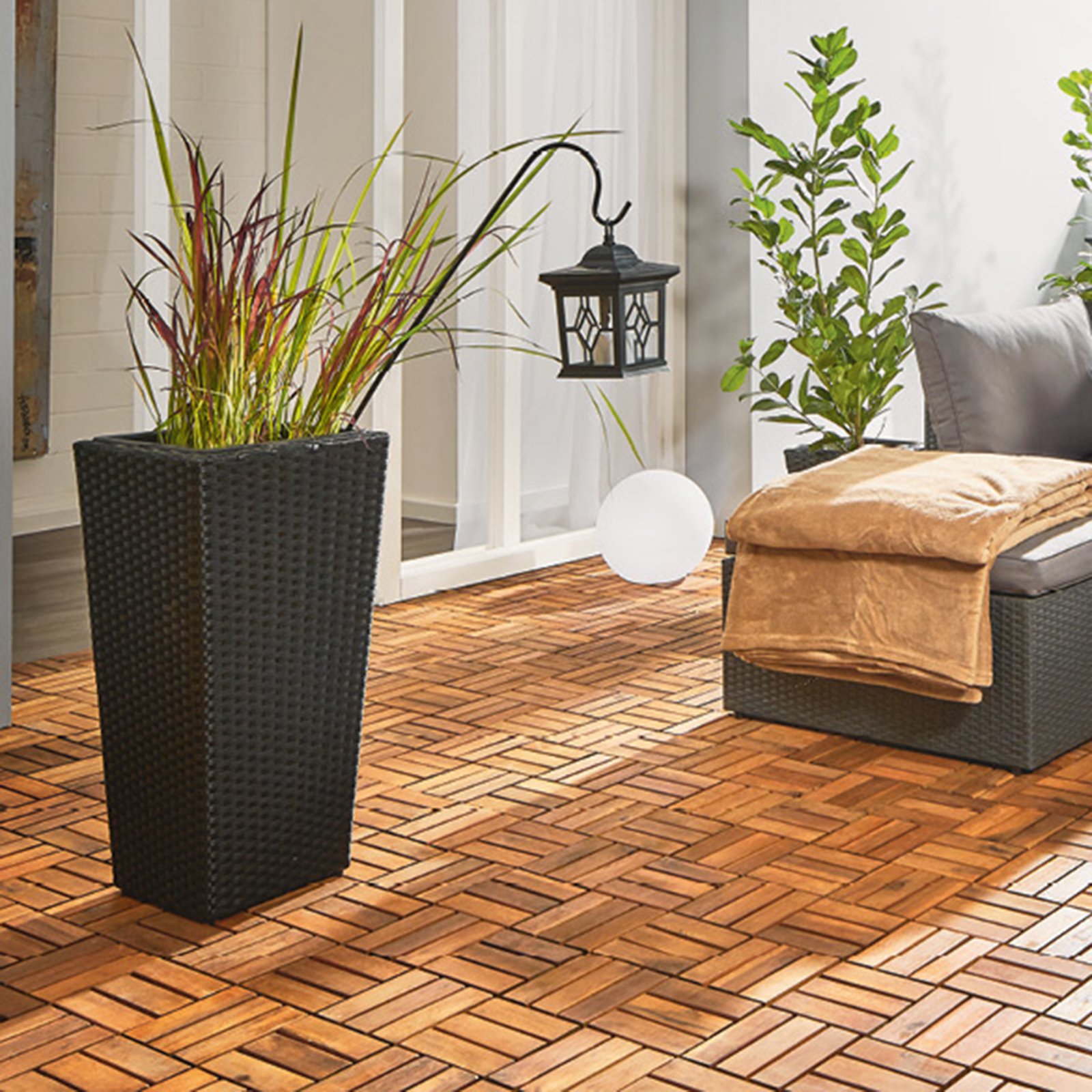 IKEA 9er Pack Holzfliese Holz Bodenrost Balkon Terrasse Bodenbelag
