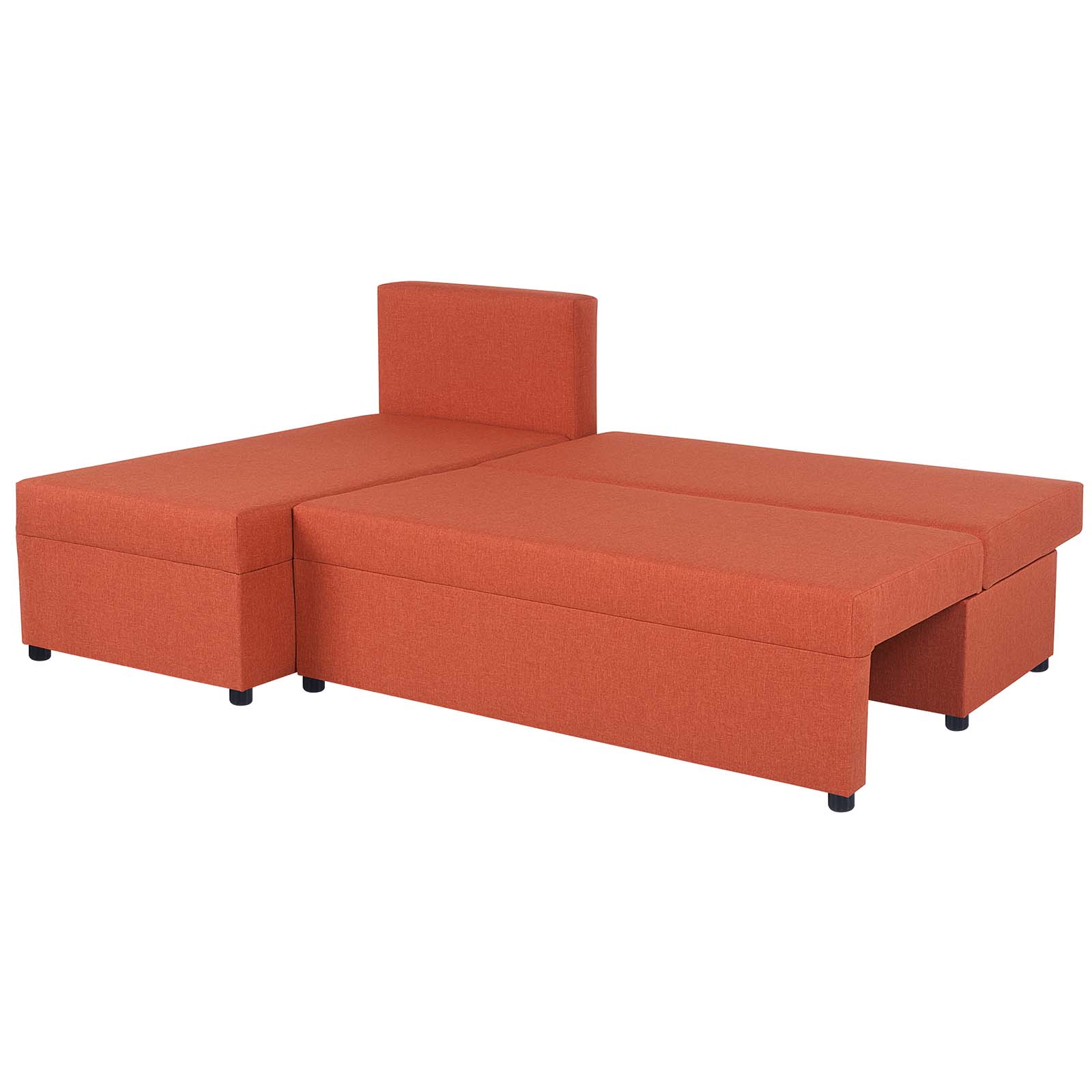 Ecksofa - orange - Webstoff - mit Liegefunktion