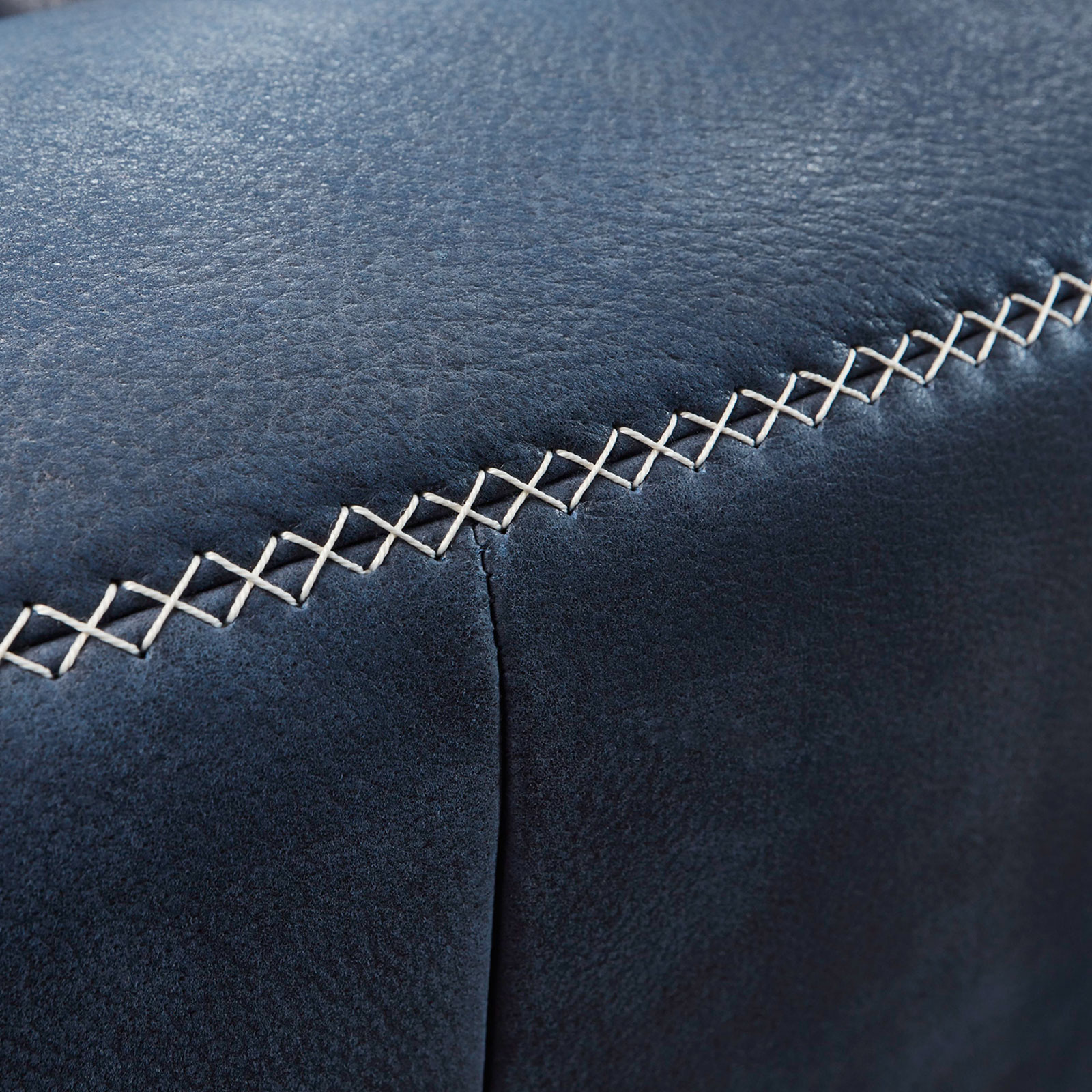 polsterpower Ledersofa - dunkelblau - Basismodell - Kombielement links