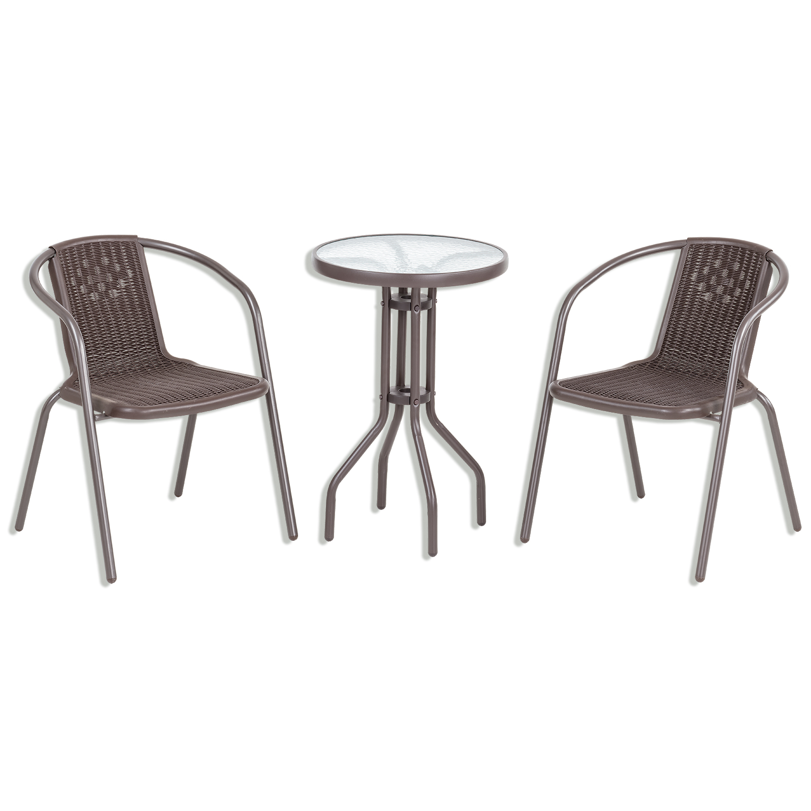 Gardiola Beistelltisch - Glasplatte - grau-braun - 50 cm breit