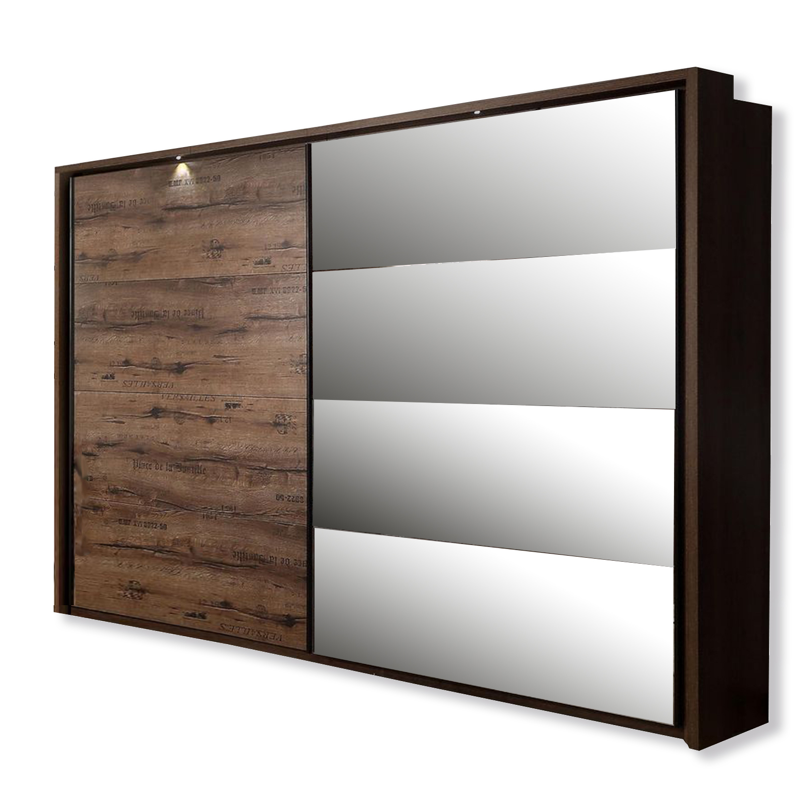 Schwebetürenschrank - Schlammeiche-Schwarzeiche - 270 cm