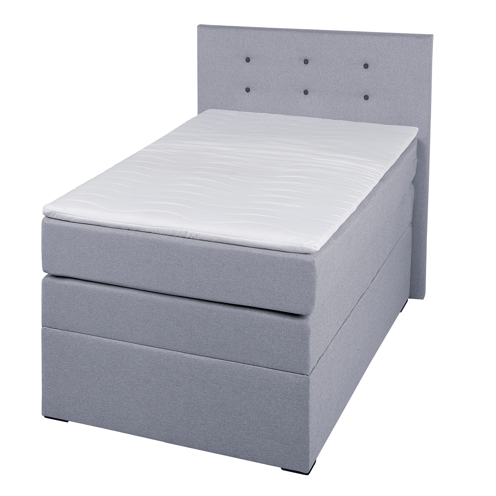 Boxspringbett - silber - H3 - 90x200 cm