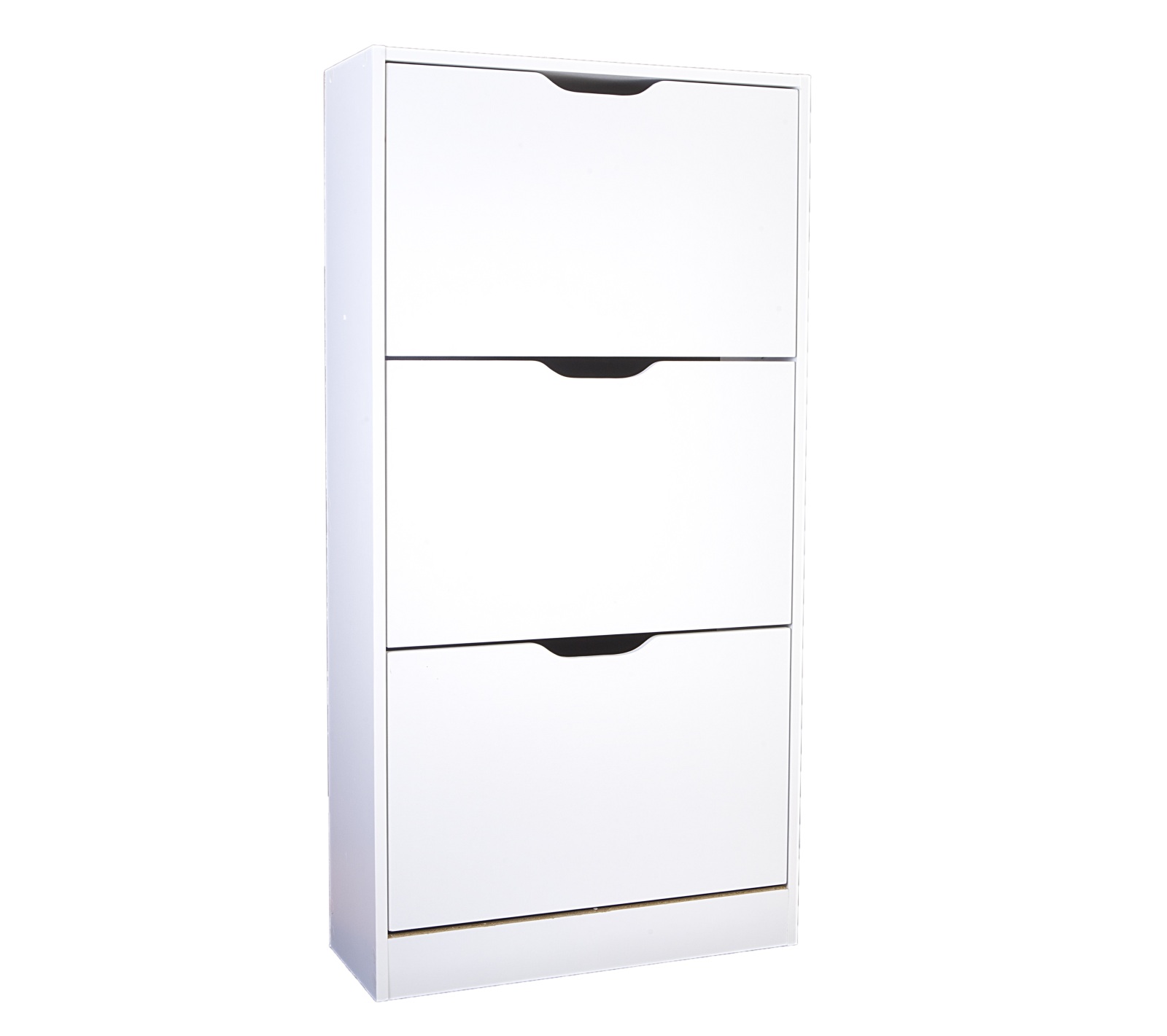 Schuhschrank - weiß - drei Kipptüren