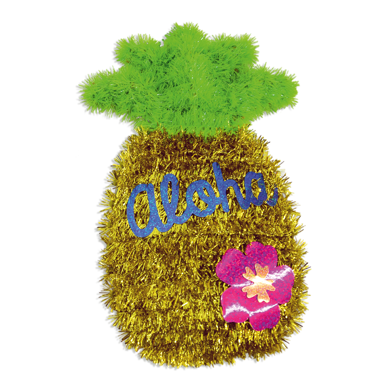 Lametta-Ananas - gold-grün - sommerliche Motive - 20x32 cm
