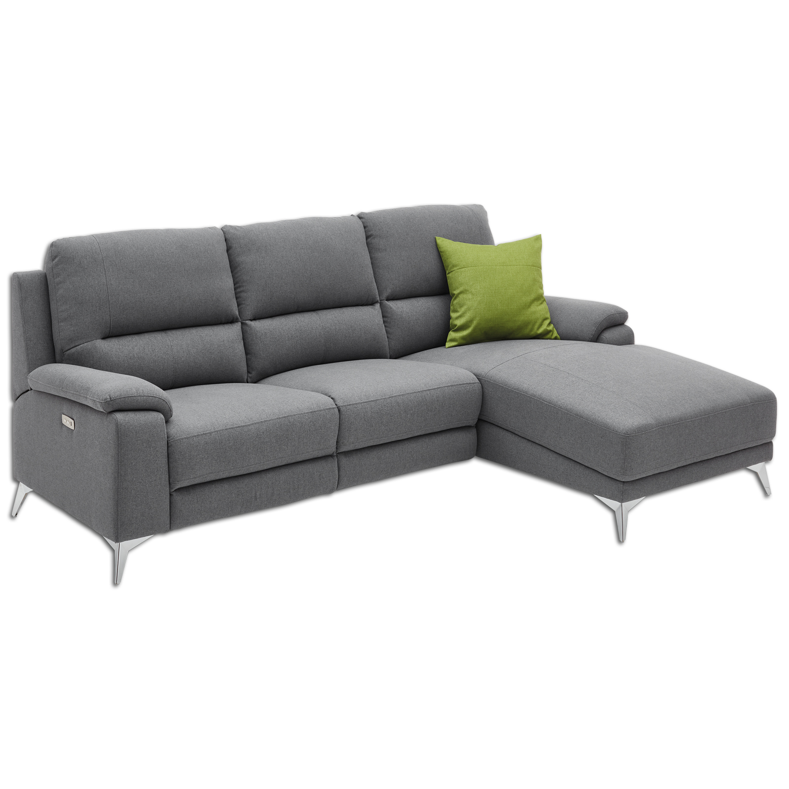 Ella@HOME Ecksofa - dunkelgrau - mit Relaxfunktion