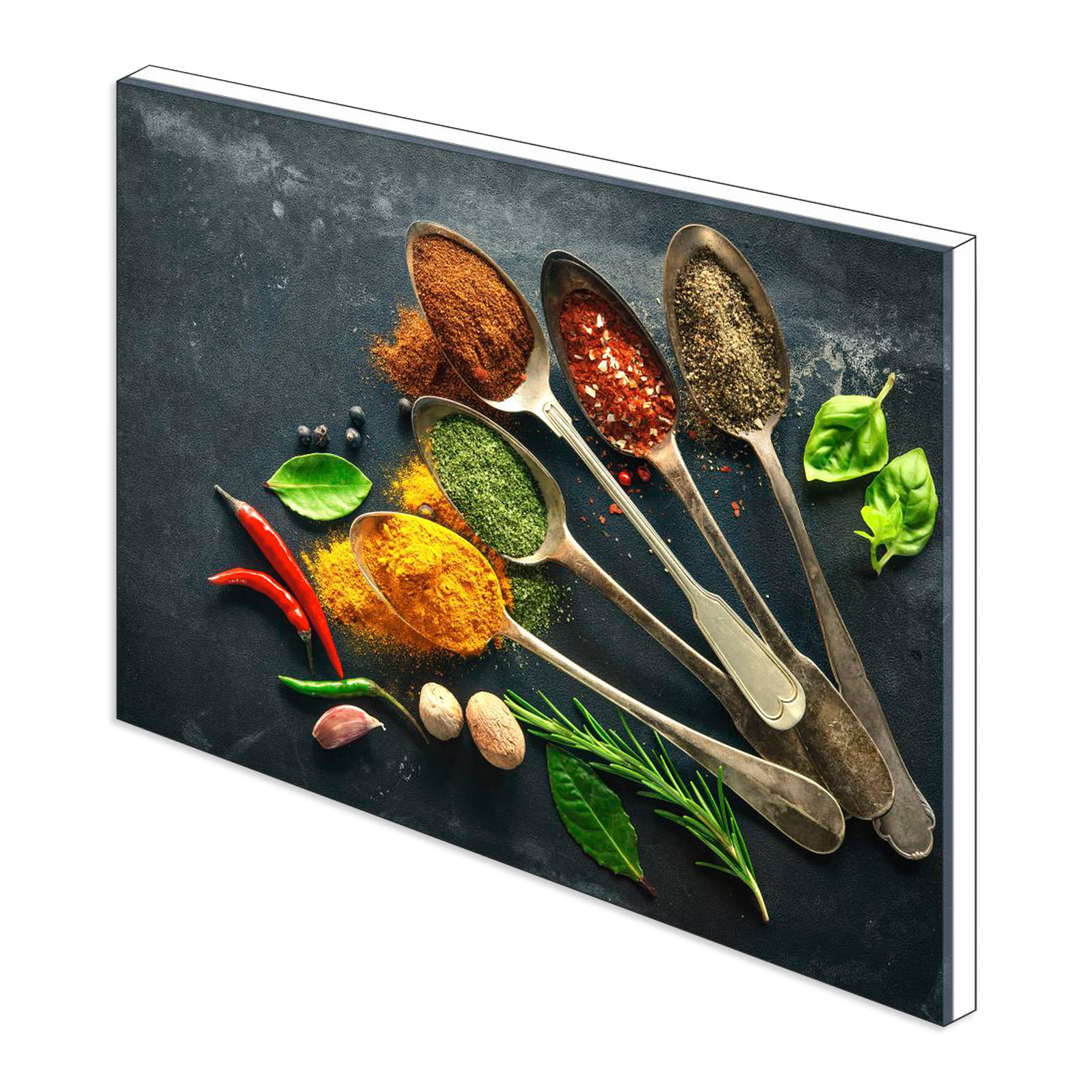 Küchenrückwand aus Glas - Gewürze - 90x65 cm
