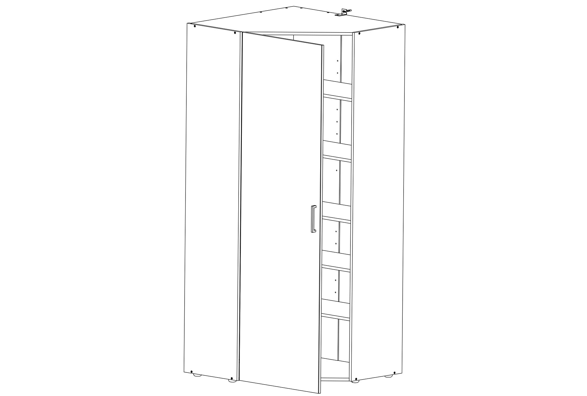 Eckschrank - Eiche sägerau - 80 cm breit | Online bei ROLLER kaufen