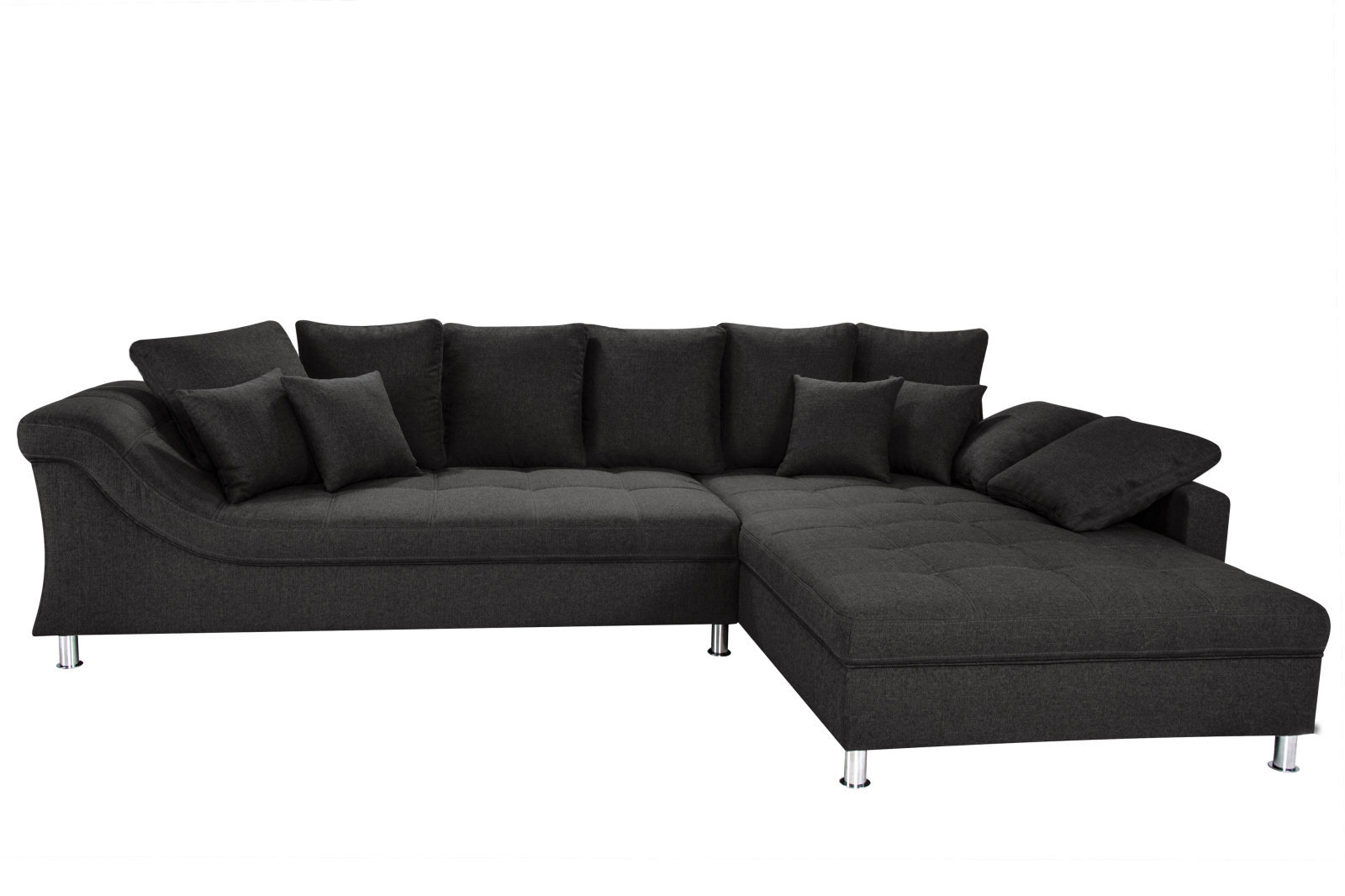 Ecksofa - schwarz - beidseitig montierbar