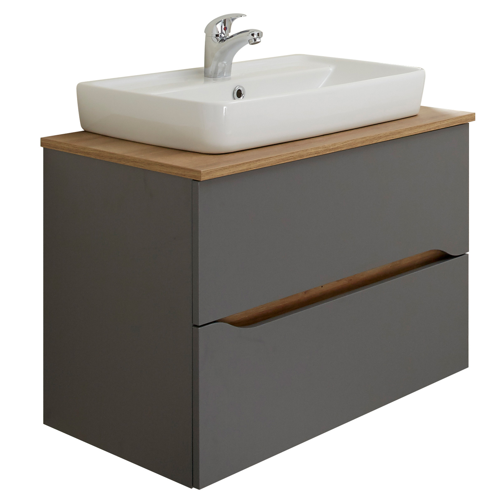 Waschtischunterschrank - quarzgrau - Eiche - 72 cm | Online bei ROLLER