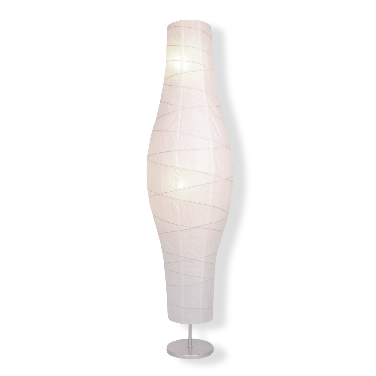 Stehleuchte - weiß - Papierschirm - 135 cm hoch