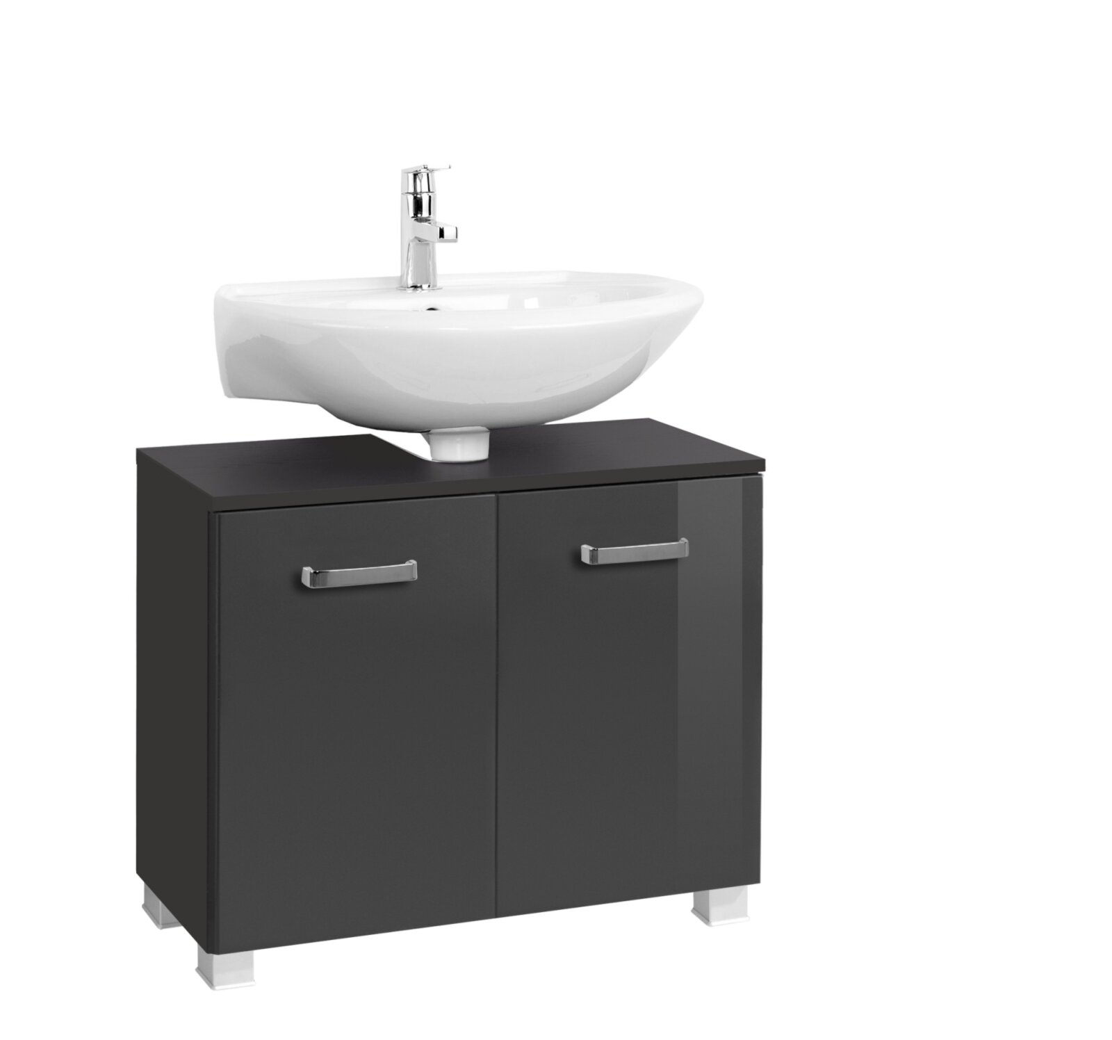 Waschbeckenunterschrank BOLOGNA - grafitgrau-grau Hochglanz - 70 cm |  Online bei ROLLER kaufen | Waschbeckenunterschränke