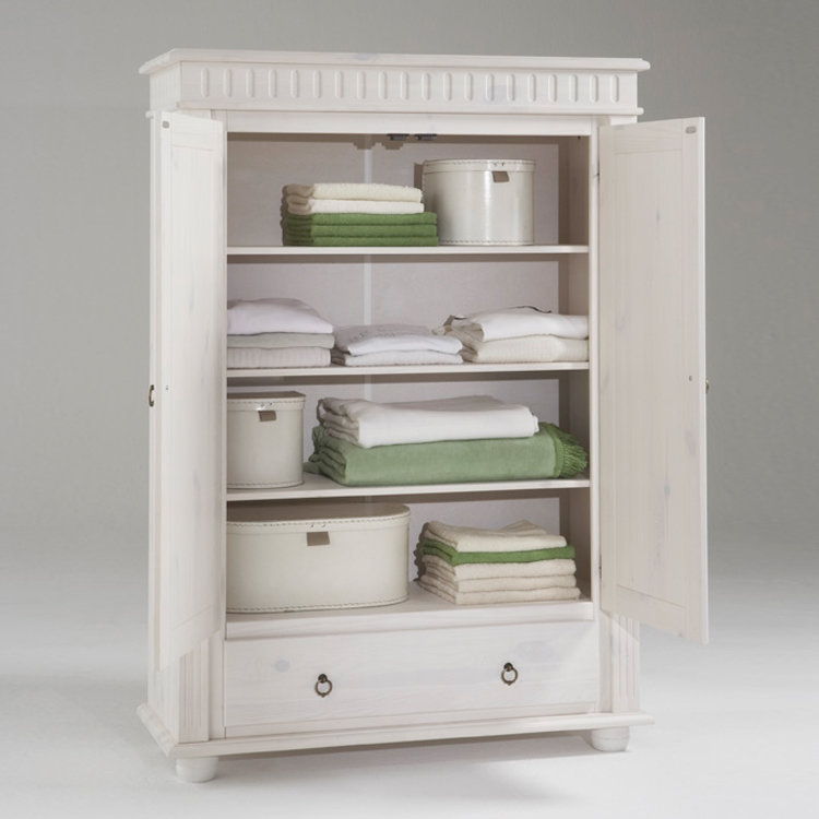 Wäscheschrank - Kiefer massiv-weiß