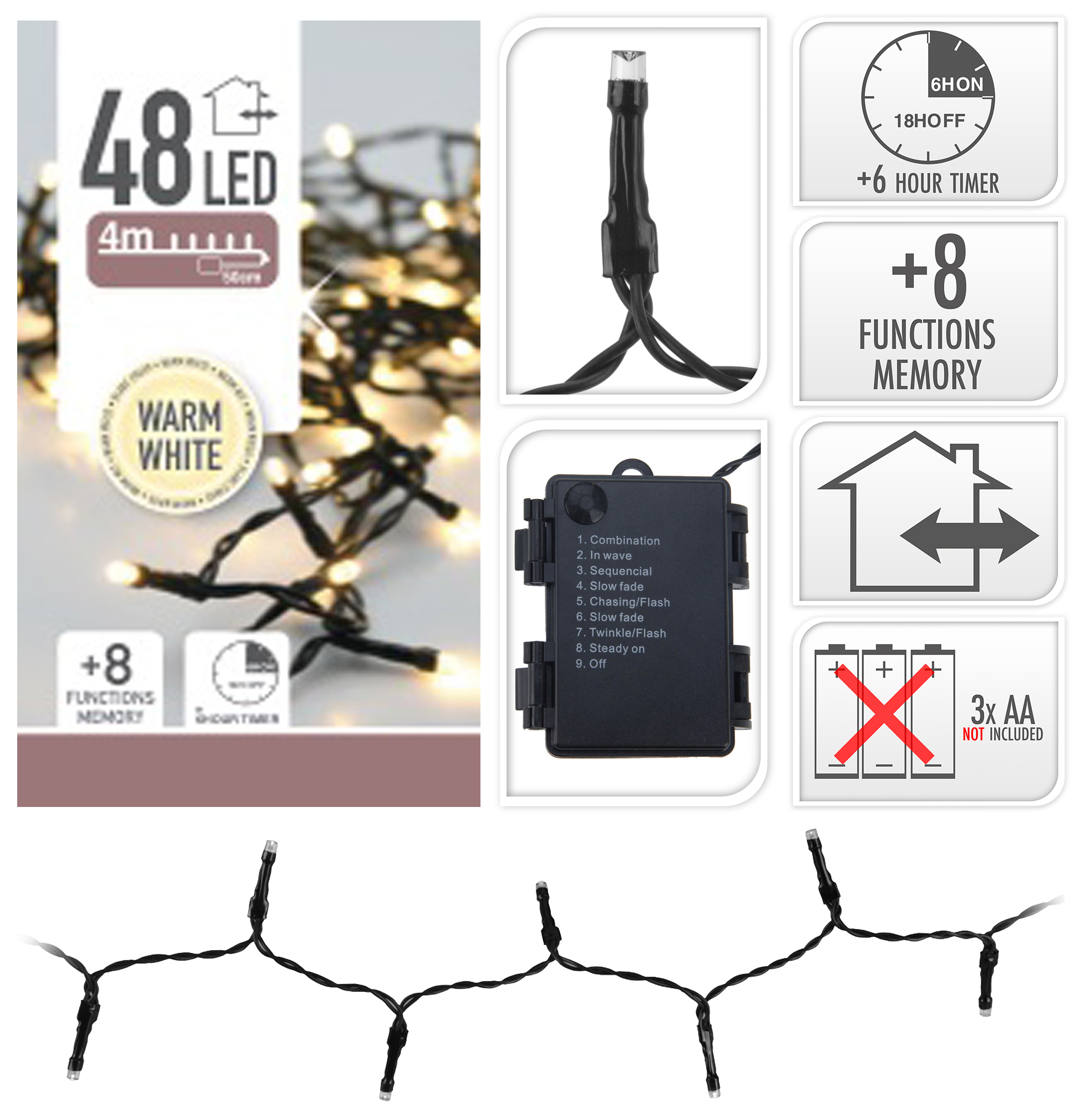 LED Lichterkette 48 LED´s - 4 Meter