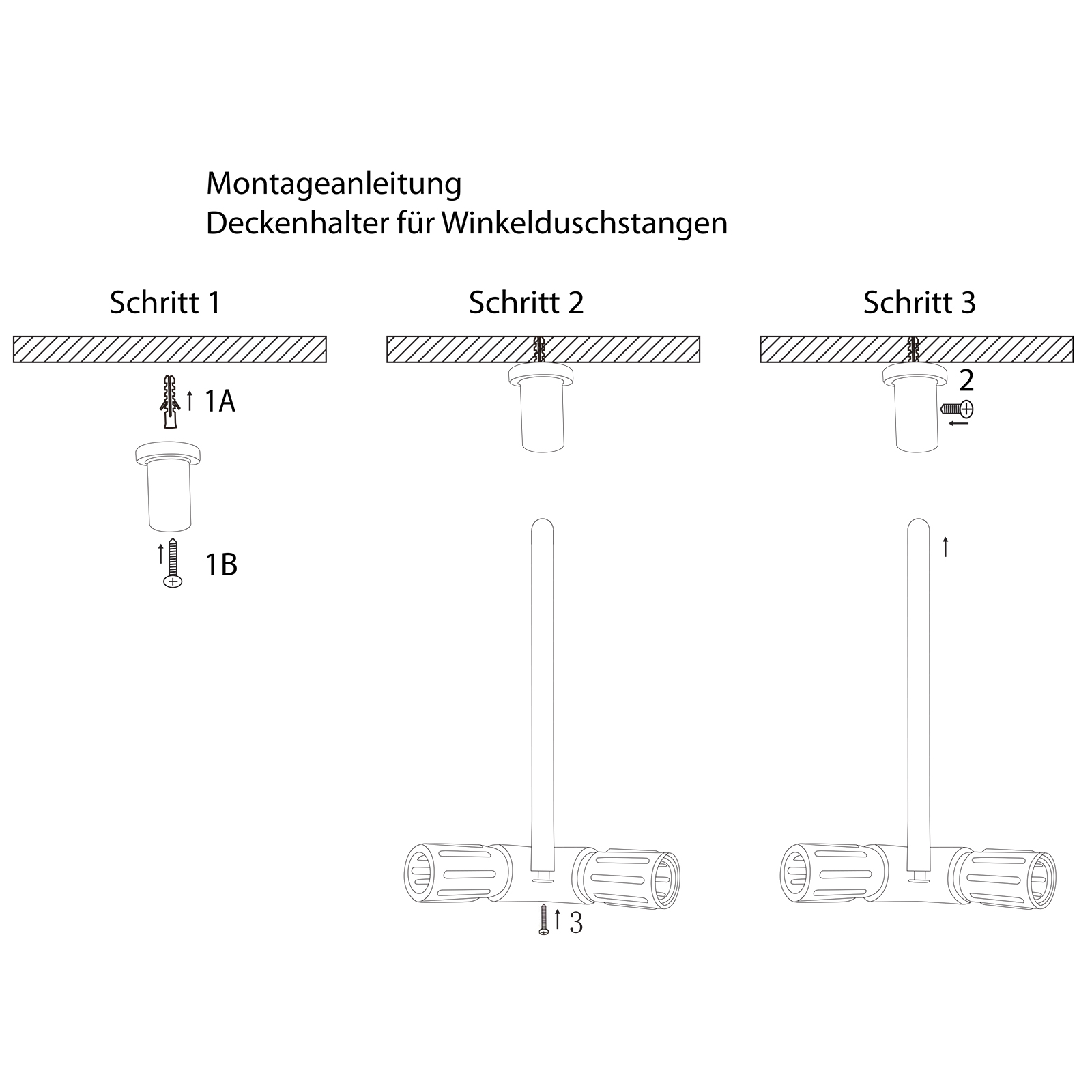 Deckenhalterung für Duschstange - 60 cm Länge | Online bei ROLLER kaufen