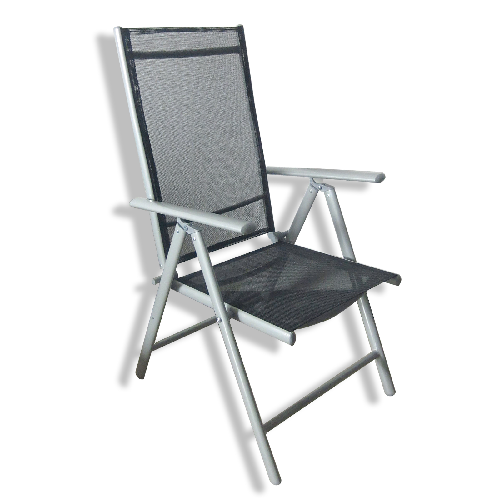 CleverPick Gartenstuhl - schwarz - klappbar - 5-fach verstellbar