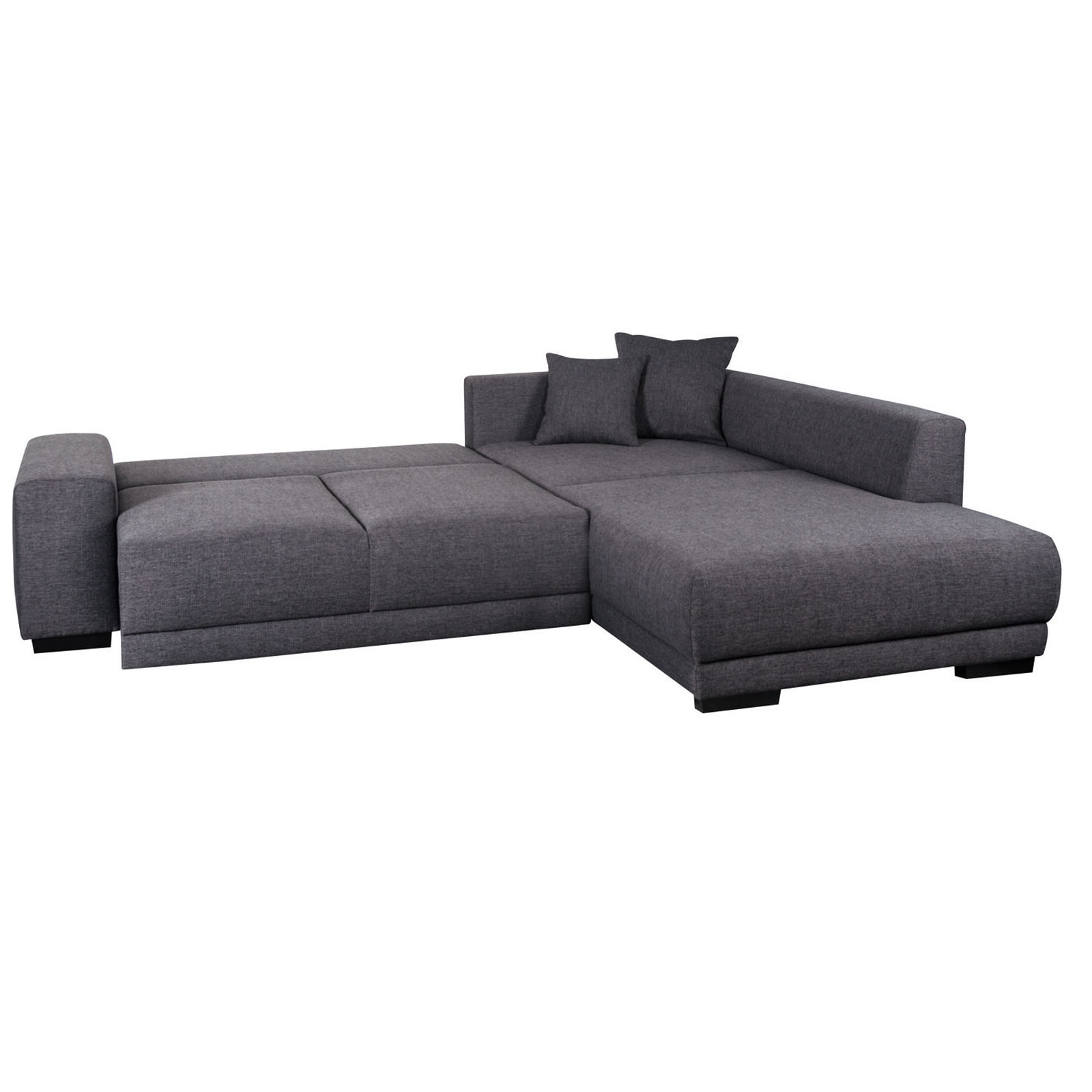 Ella@HOME Ecksofa - dunkelgrau - Liegefunktion - beidseitig montierbar