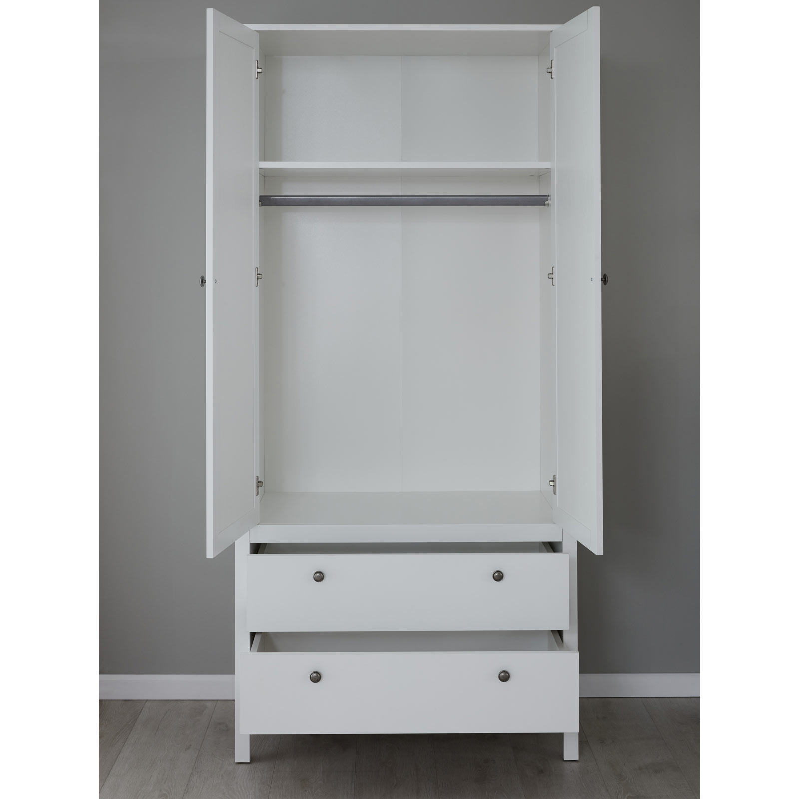 Kleiderschrank - weiß - 91 cm breit