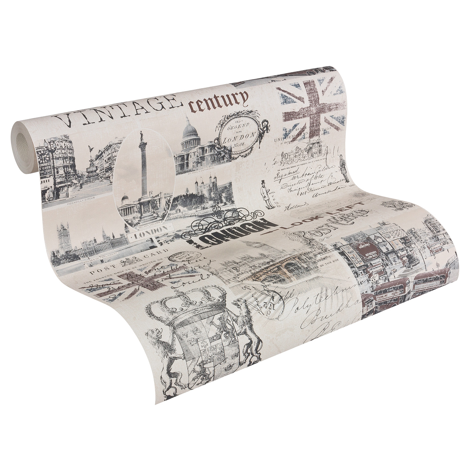 A.S. Creation Papiertapete AUTHENTIC WALLS - beige - London - 10 Meter