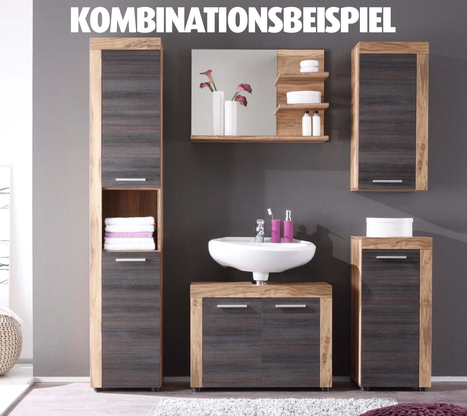 Hochschrank - Nussbaum-Touchwood