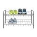 Schuhregal - silber - Metall - 2 Etagen