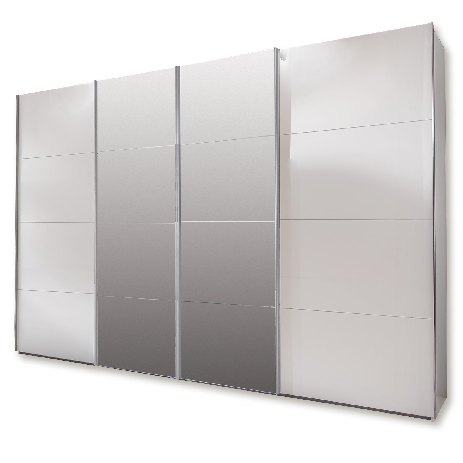 Schwebetürenschrank - Alpinweiß - 270 cm