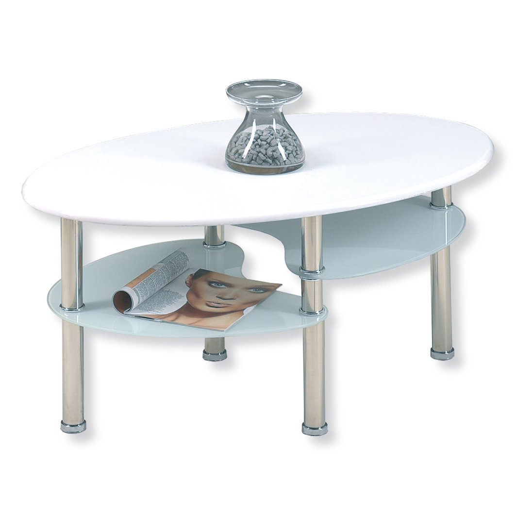 Couchtisch DANILLO Sicherheitsglas weißsilber Couchtisch DANILLO Sicherheitsglas weißsilber