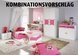 Kleiderschrank KATE - weiß - rosa - Prinzessin