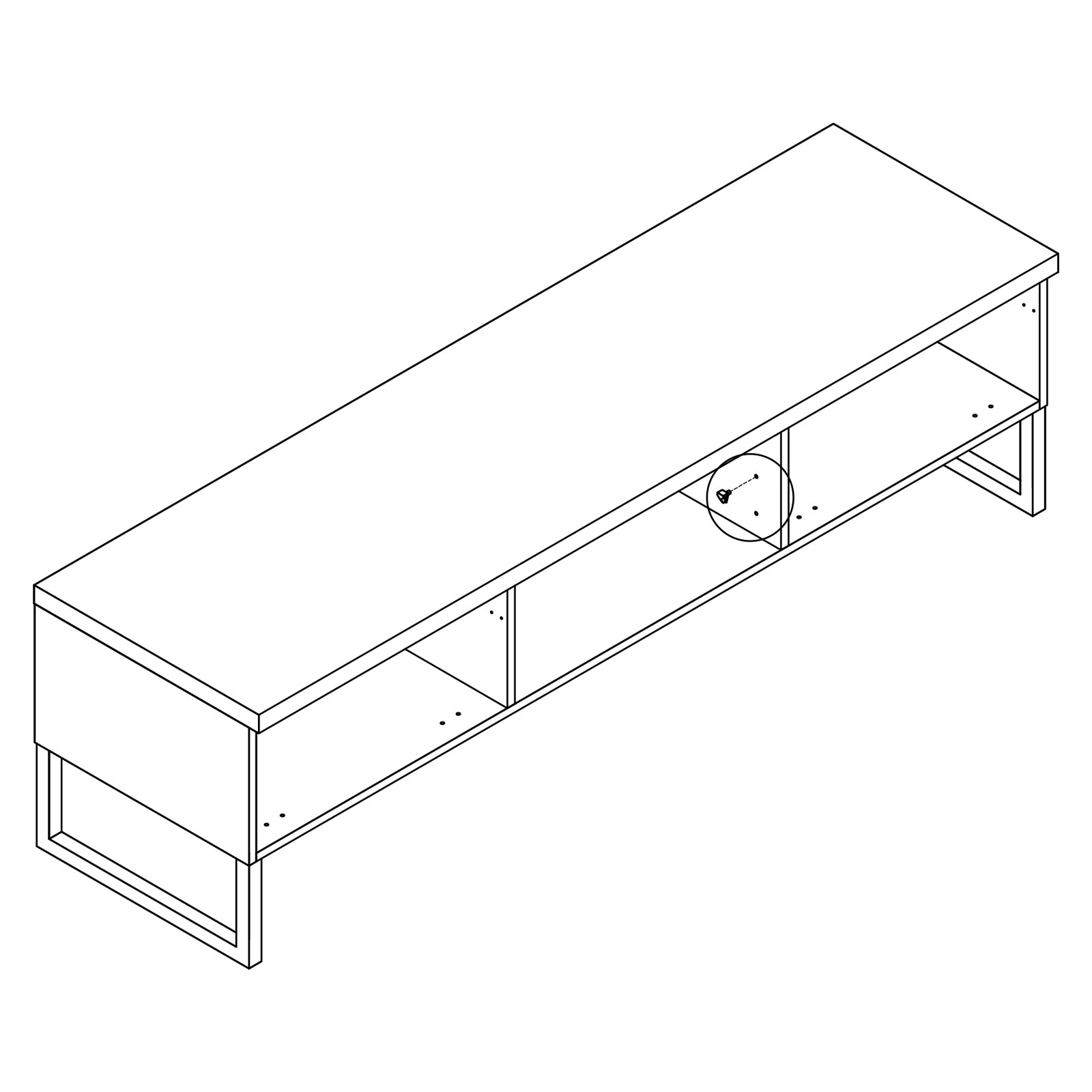 Lowboard - Eiche-weiß matt - 160 cm breit