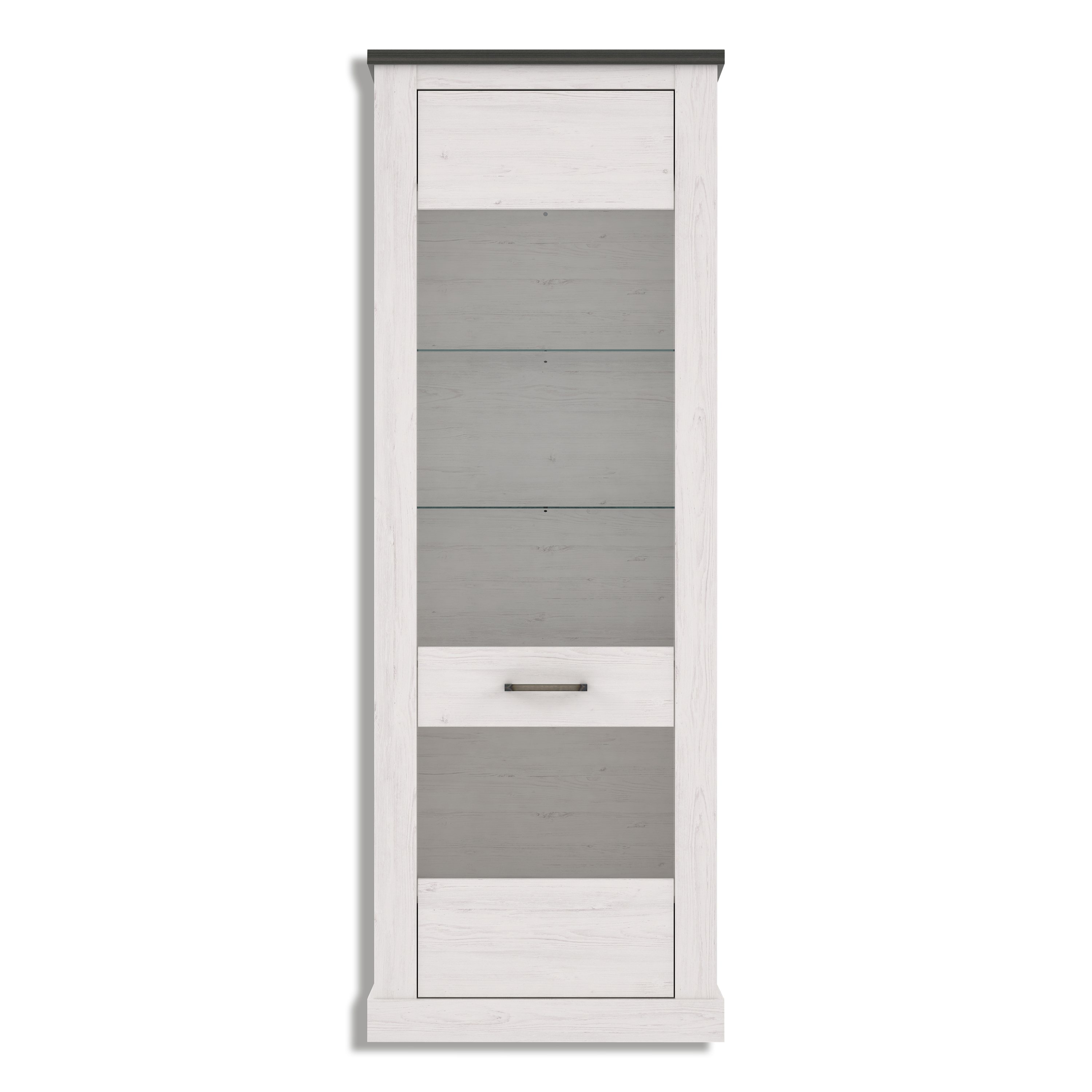 Vitrine - Pinie weiß - Touchwood - 211 cm hoch