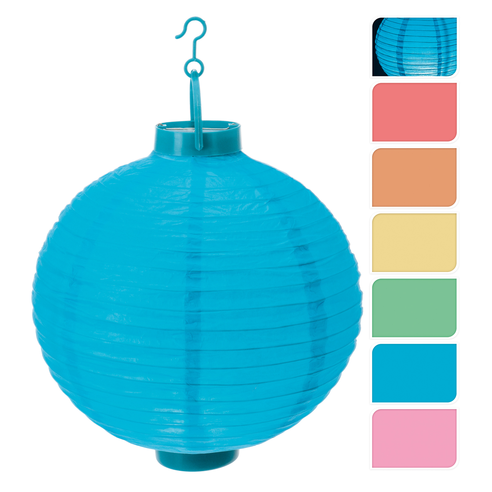 LED-Lampion - Papier-Kunststoff - farblich sortiert