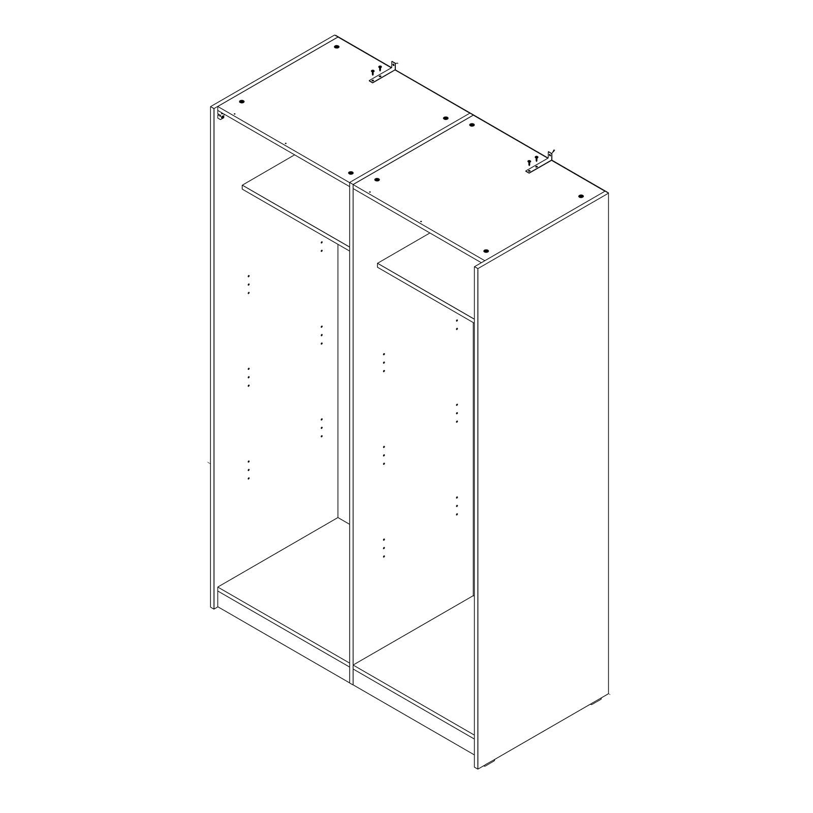 Schwebetürenschrank - Betonoptik - 120 cm