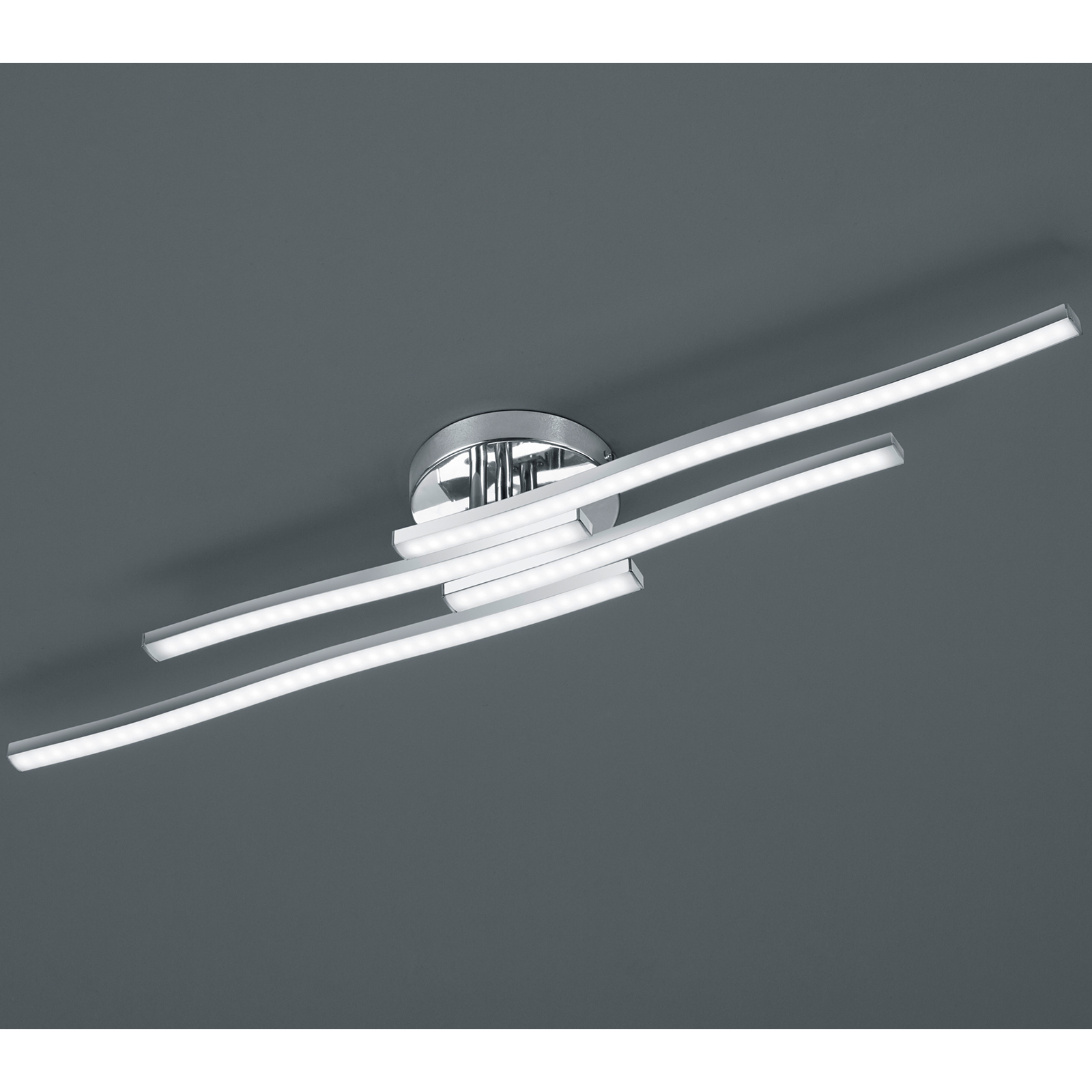 LED-Deckenleuchte - Chrom - warmweiß