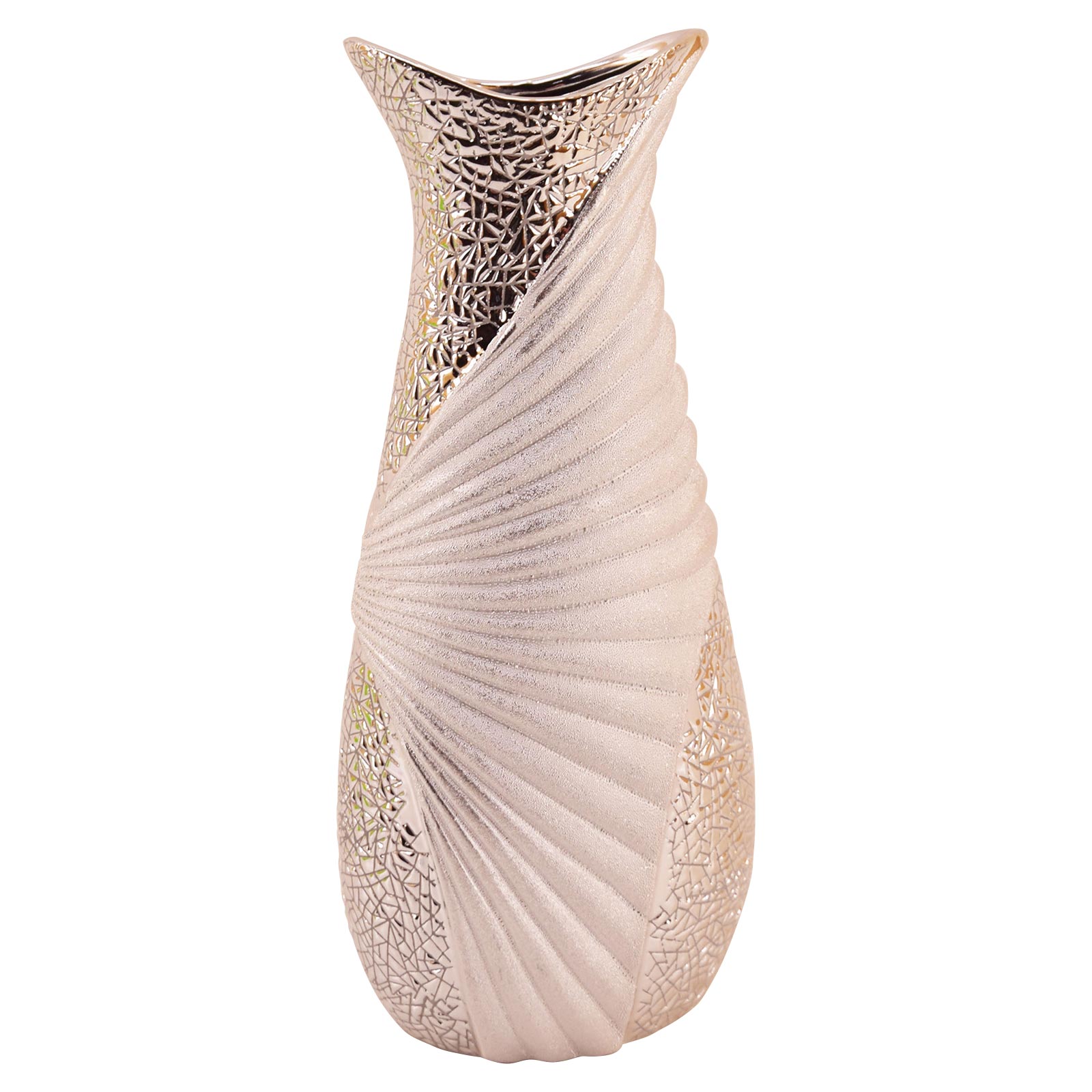 Deko-Vase - silber - 34,5 cm hoch | Online bei ROLLER kaufen Deko-Vase - silber - 34,5 cm hoch | Online bei ROLLER kaufen