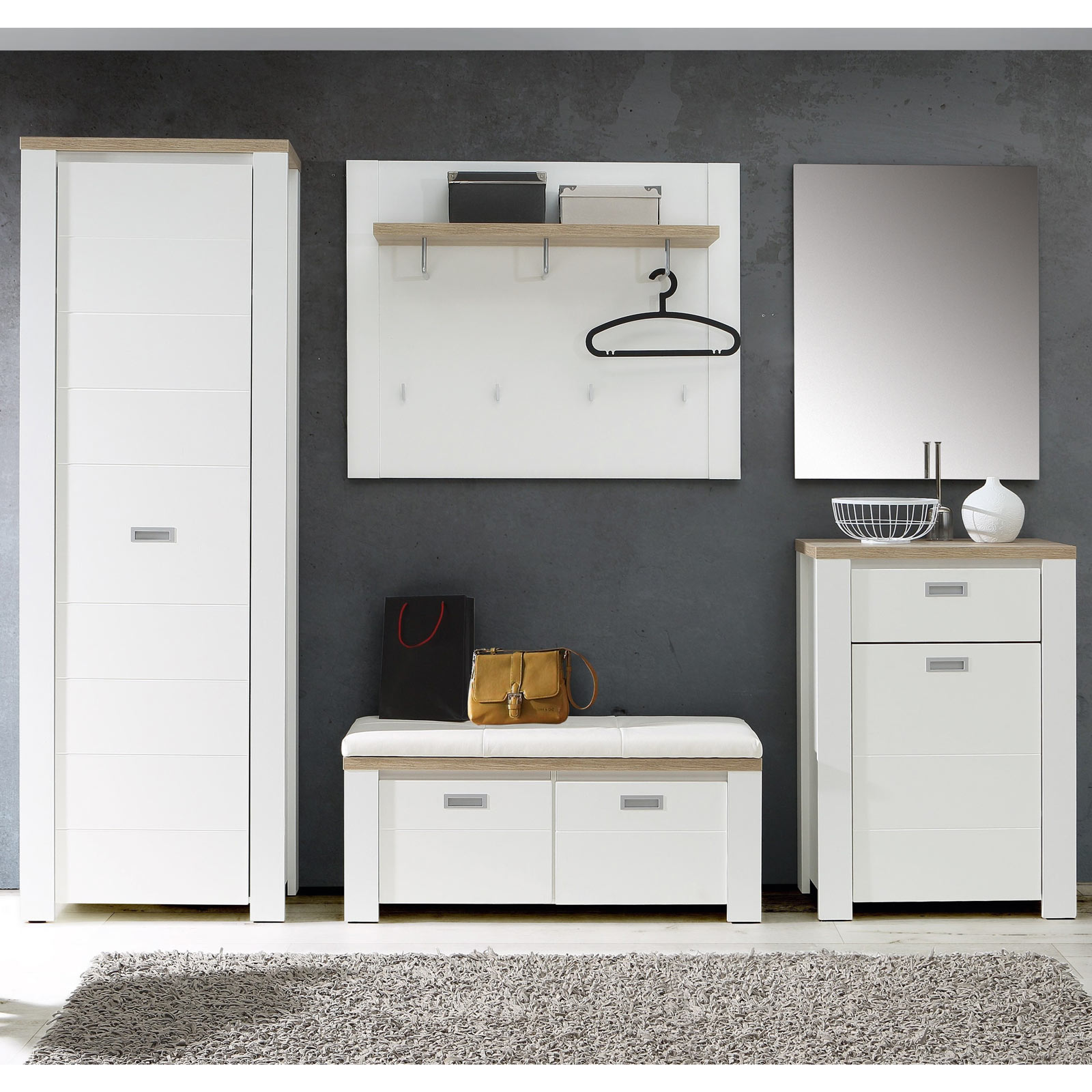 Kleiderpaneel - weiß-Bianco Eiche - 108 cm breit