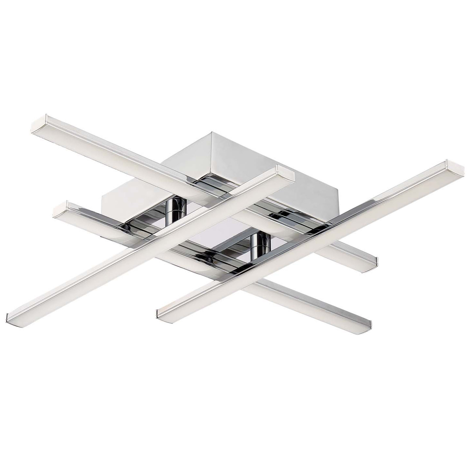 LED-Deckenleuchte - Chrom - warmweiß