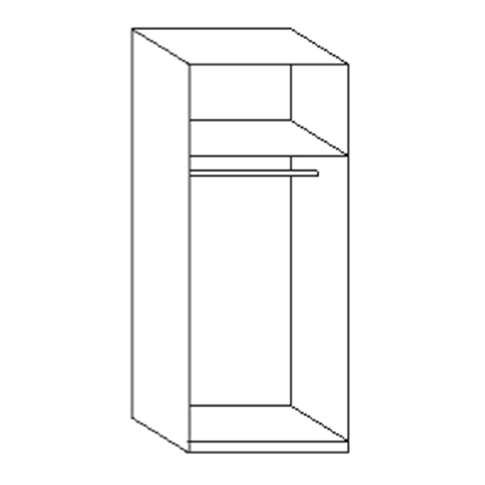 Drehtürenschrank - Eiche sägerau - 45x185x54 cm