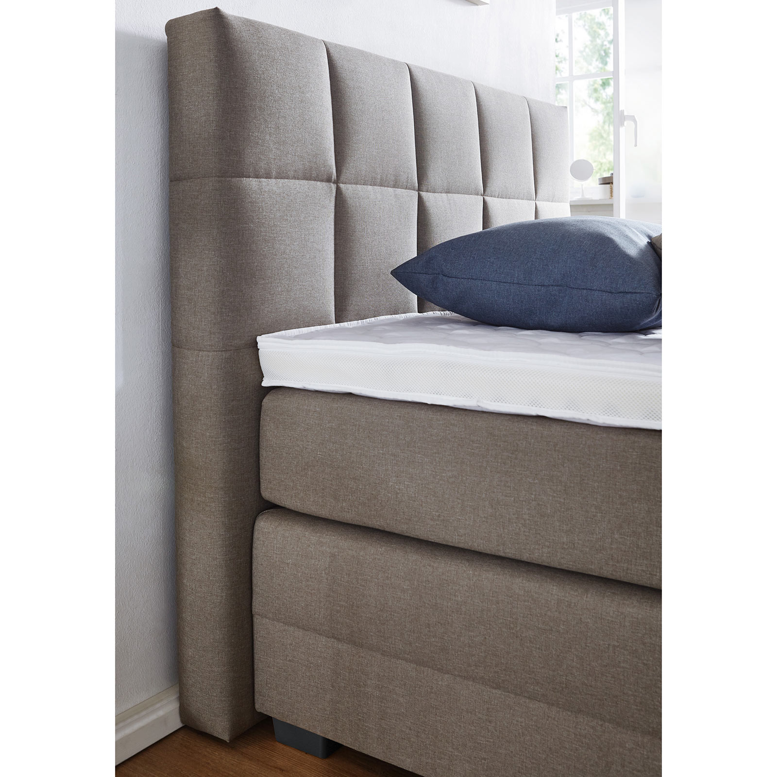 Boxspringbett - schlamm - H3 - 120x200 cm