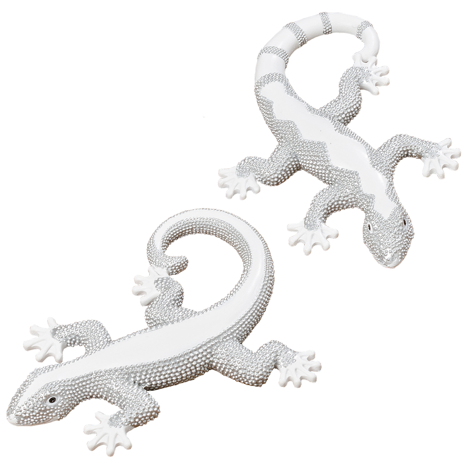 Eidechse - grau-weiß - sortiertes Muster - 22 cm