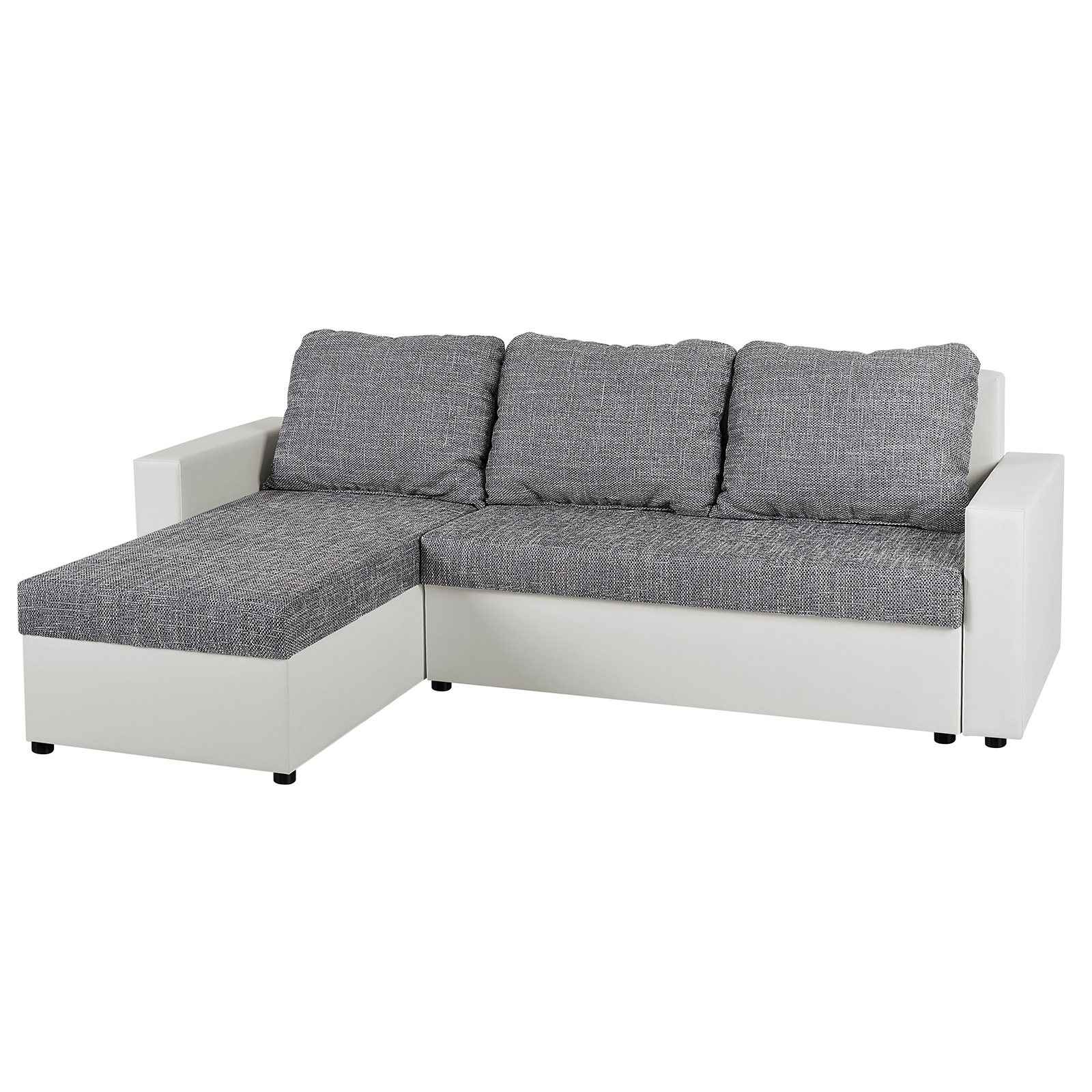Ecksofa - weiß-grau - Liegefunktion