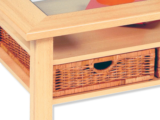 Couchtisch - Buche - mit Glaseinlage