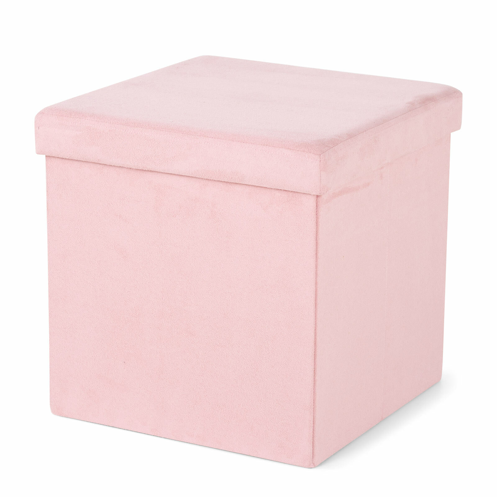 Sitzhocker - rosa - Samt - 38 cm