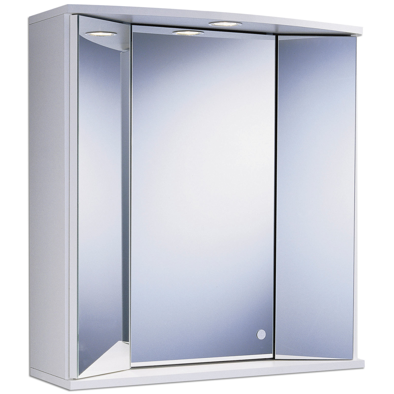 Spiegelschrank - weiß - mit Beleuchtung - 65 cm breit