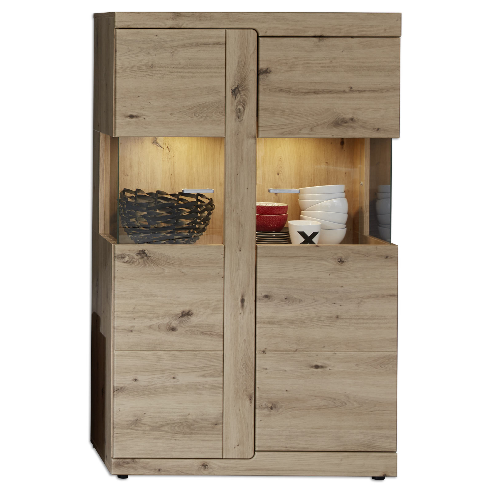 Standvitrine - Artisan Eiche - 136 cm