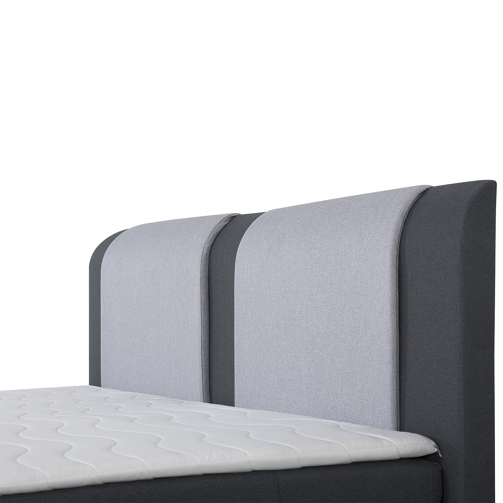 Boxspringbett - dunkelgrau-silber - H3 - 180x200 cm
