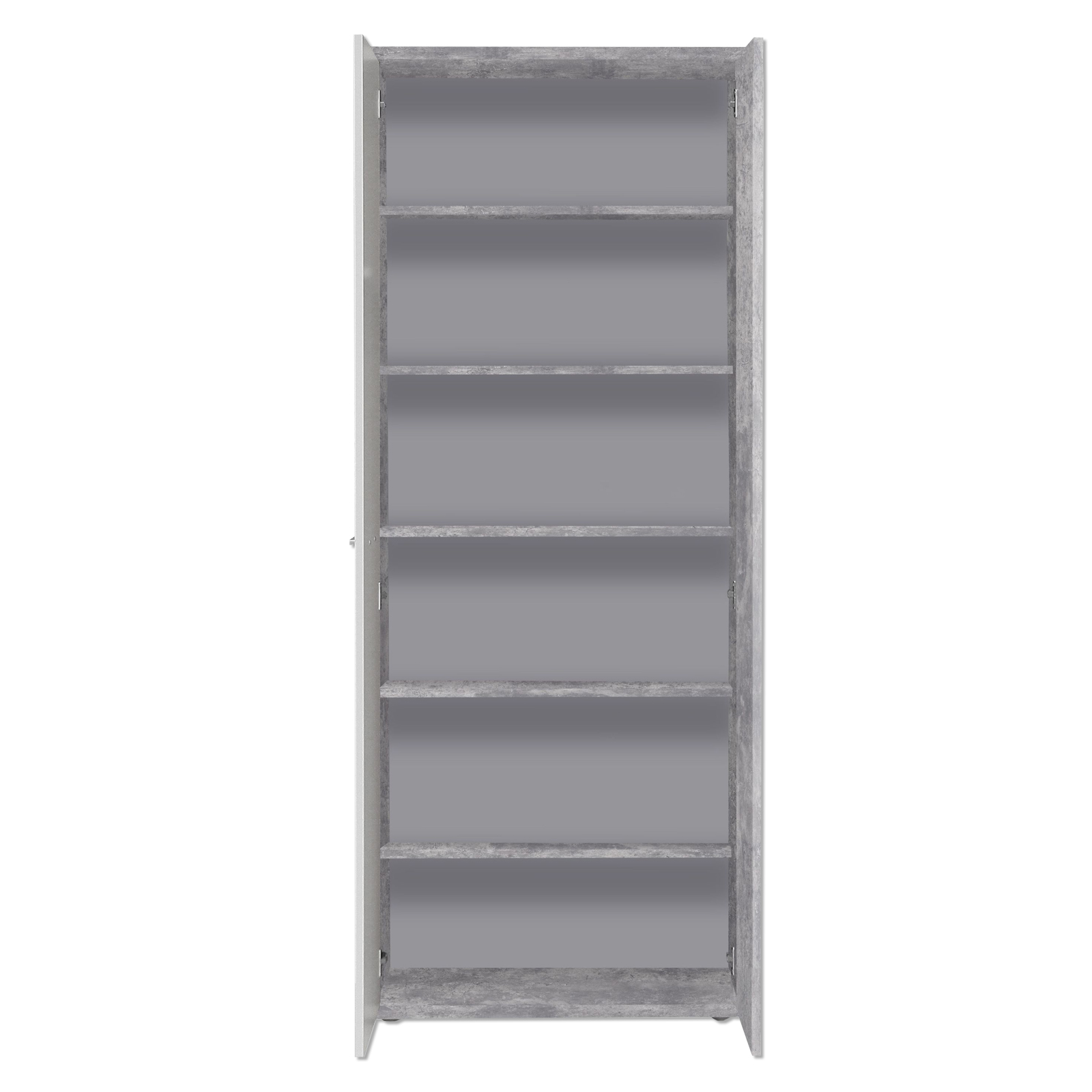 Schuhschrank - Betonoptik-weiß - 5 Einlegeböden