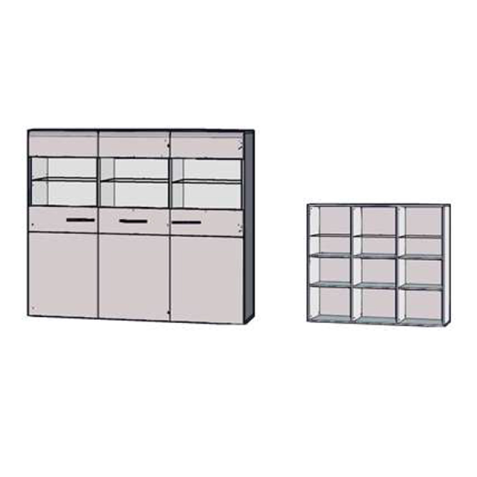 Highboard - weiß Hochglanz - 150 cm
